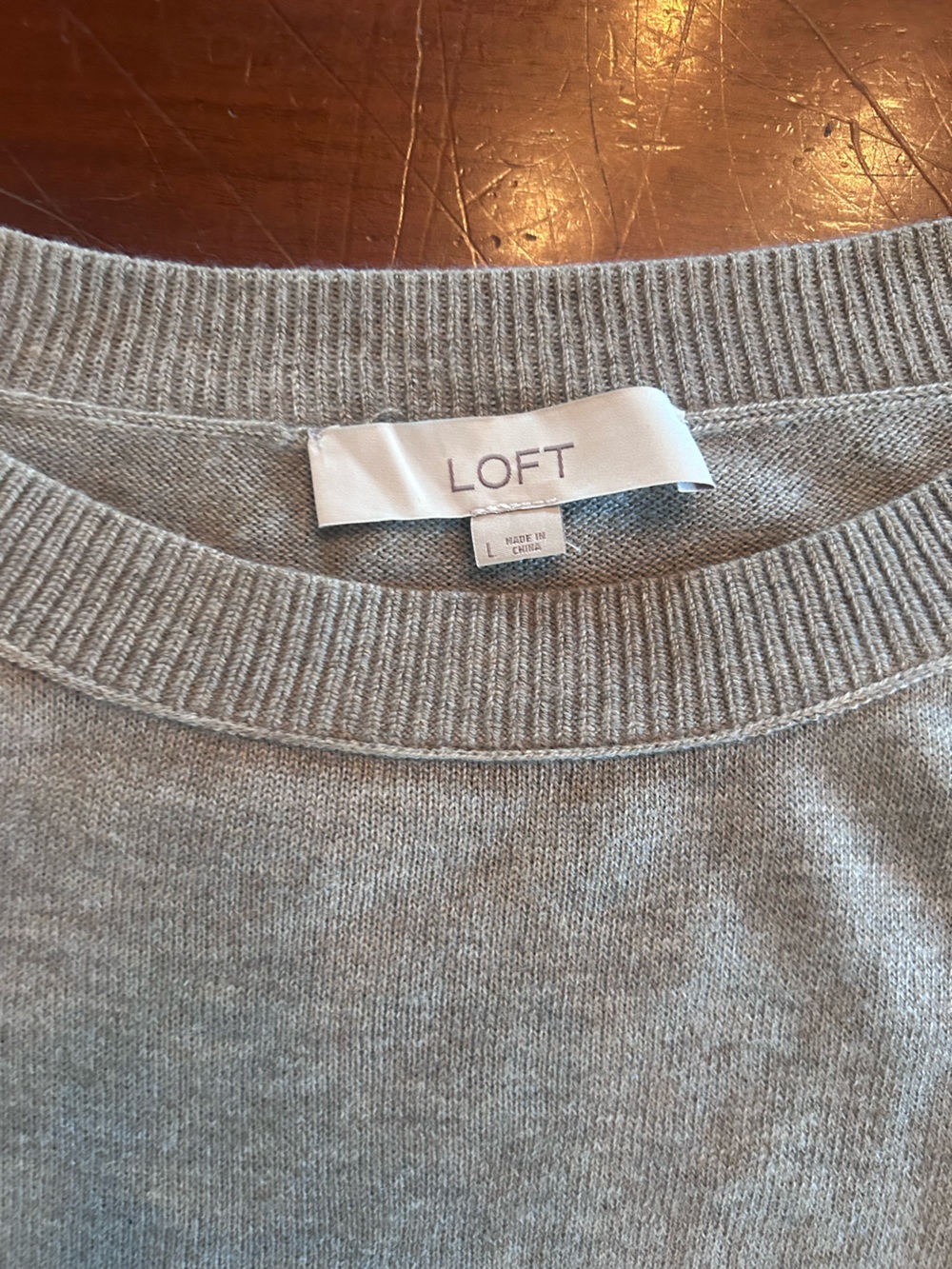 Super Soft LOFT Women's Light Gray Crewneck Sweater size Large